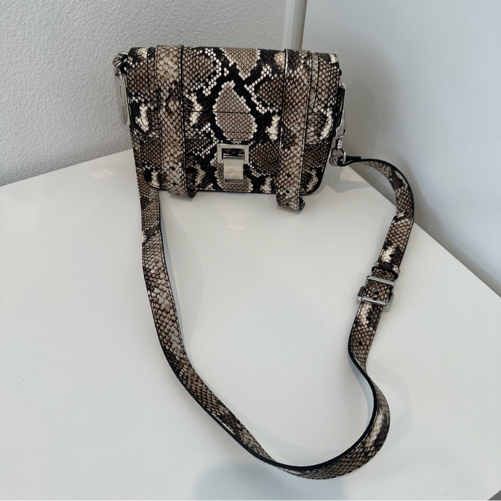 Proenza Schouler Mini PS1 Snake Embossed Leather Crossbody MSRP $1,390.00